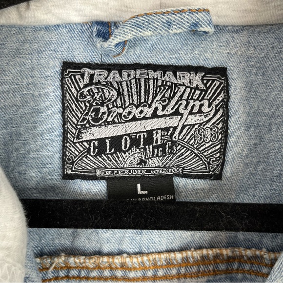 Brooklyn Cloth Mens Jean Jacket Sweatshirt Hoodie Large - Picture 4 of 7